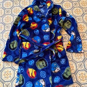 Marvel Blue Superhero Kids Robe size 12 super soft